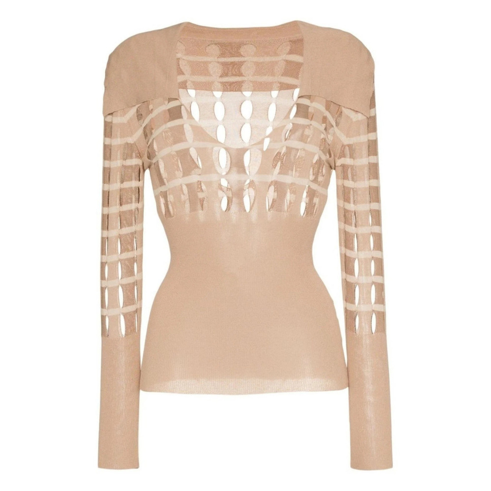 Jacquemus - V neck Polo Cut-out Sweater - FR 38